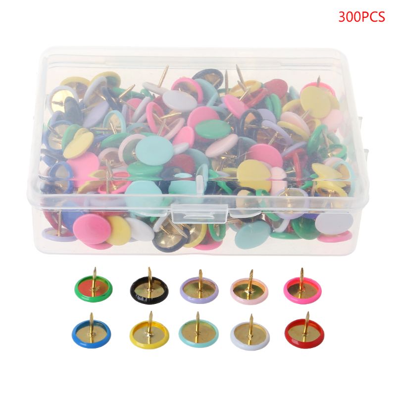Chinchetas de dibujo para el hogar y la Oficina, tablero de corcho, alfiler de empuje, marcadores de mapa de pared, Color mezclado, 300 piezas
