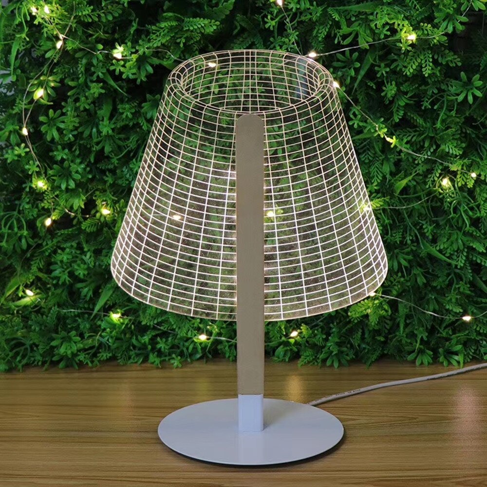 HZFCEW 3D Novelty LED Night Light 3D Optical Effect Bloom Reading Table Lamp with Luminous Lampshades Child Christmas