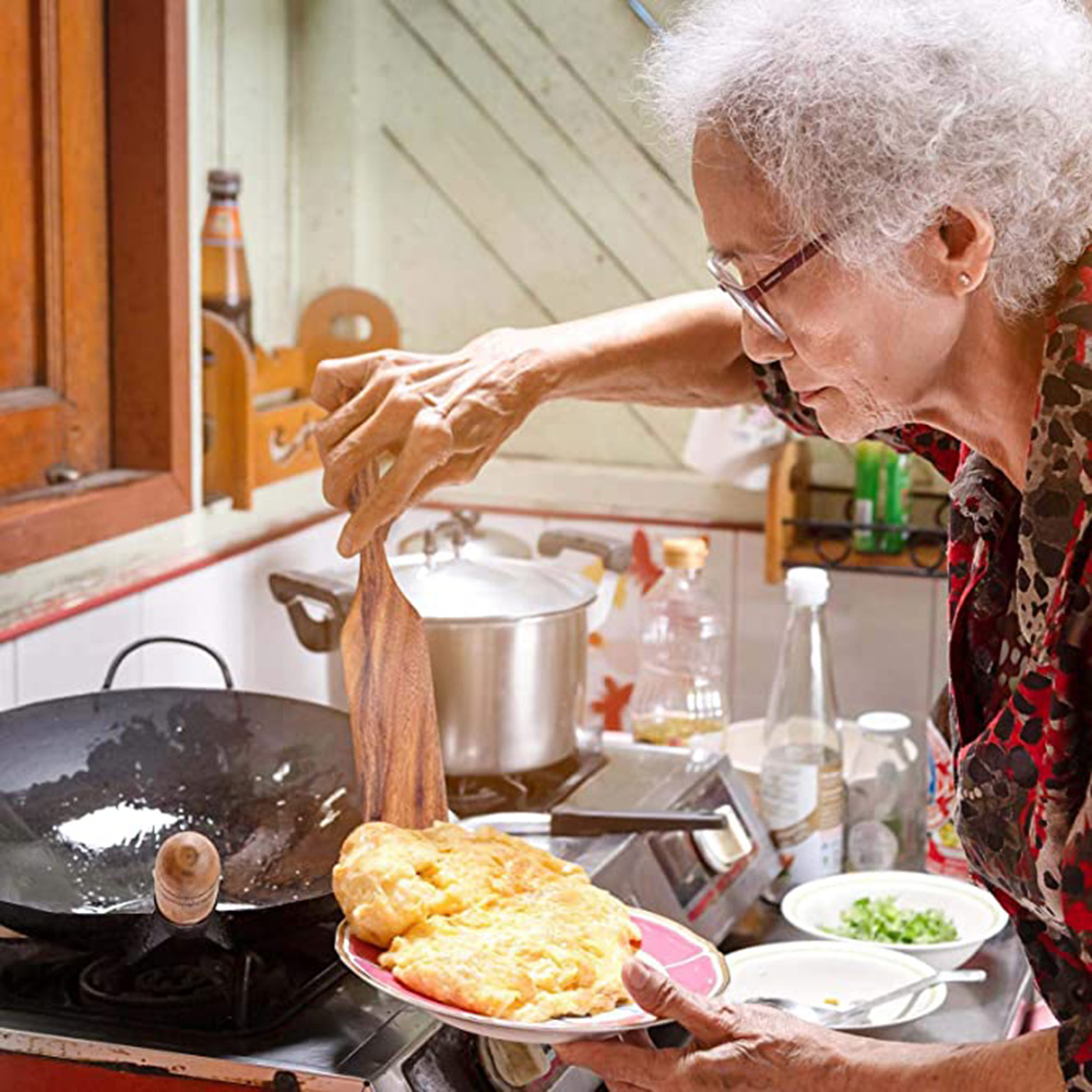 Non-Stick Wooden Cooking Utensils Slotted Spatula Sets Wooden Kitchen Utensil Set Turner Spatula Acacia Spurtle Kitchen Sets