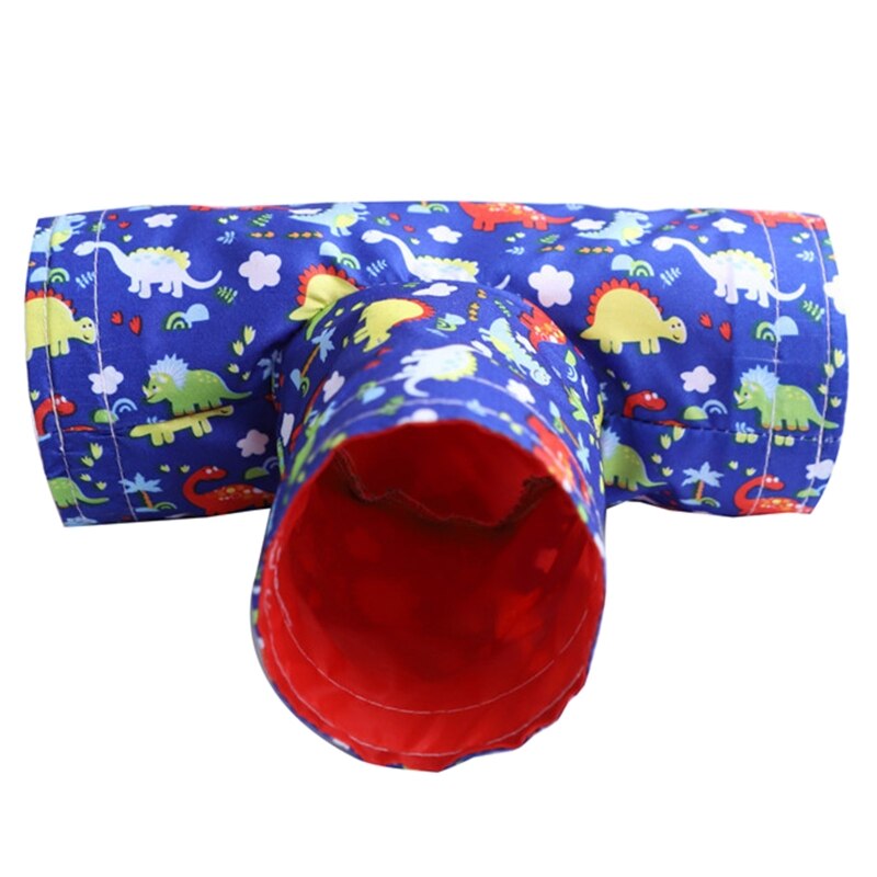 Tubi giocattolo criceto gabbia cavia regalo pieghevole e portatile per animali domestici tunnel a forma di T durevole-tubi da gioco a 3 gareggiare durevoli: blu throne