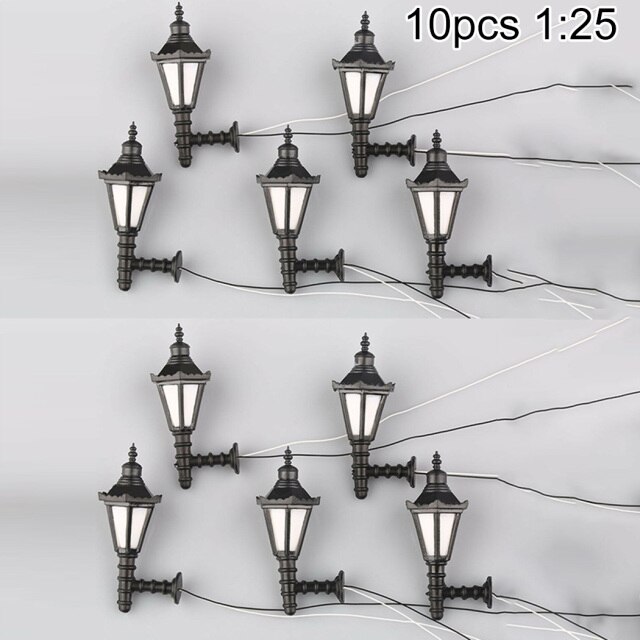 10Pcs Model Street Lights Scale 1:75 Railway 3V LED - Foto 4
