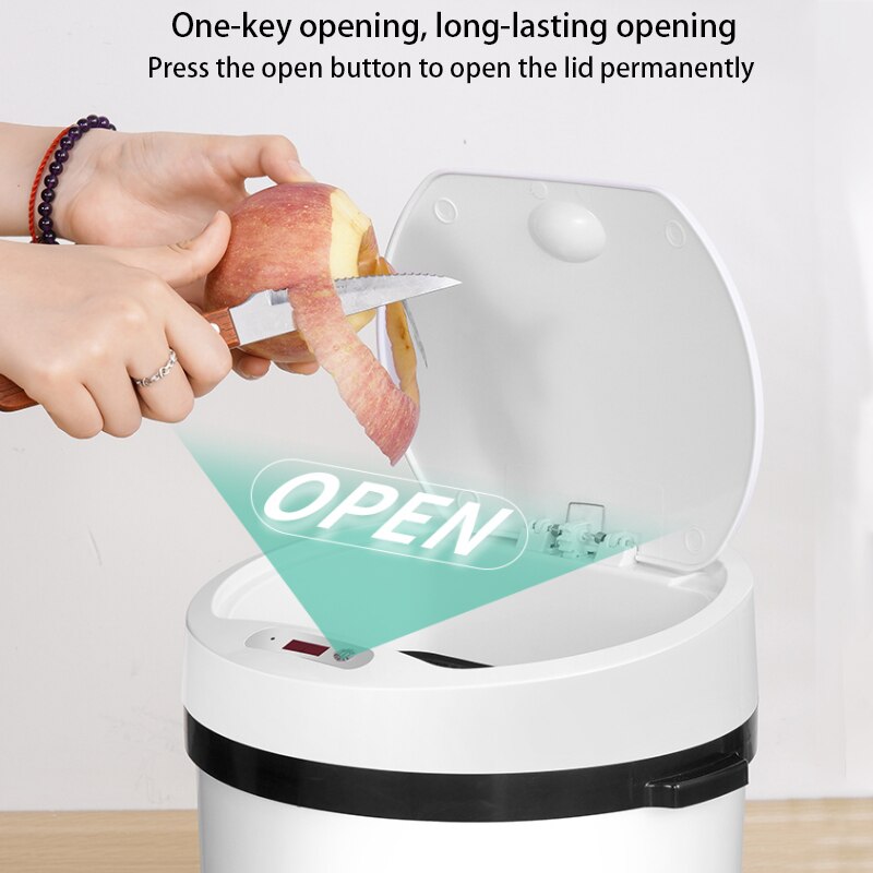 Automatic Sensor Trash Can,16L Big Capacity Touch Free Kitchen Trash Can ,Waste Bin For Bathroom Living Room, USB Charged