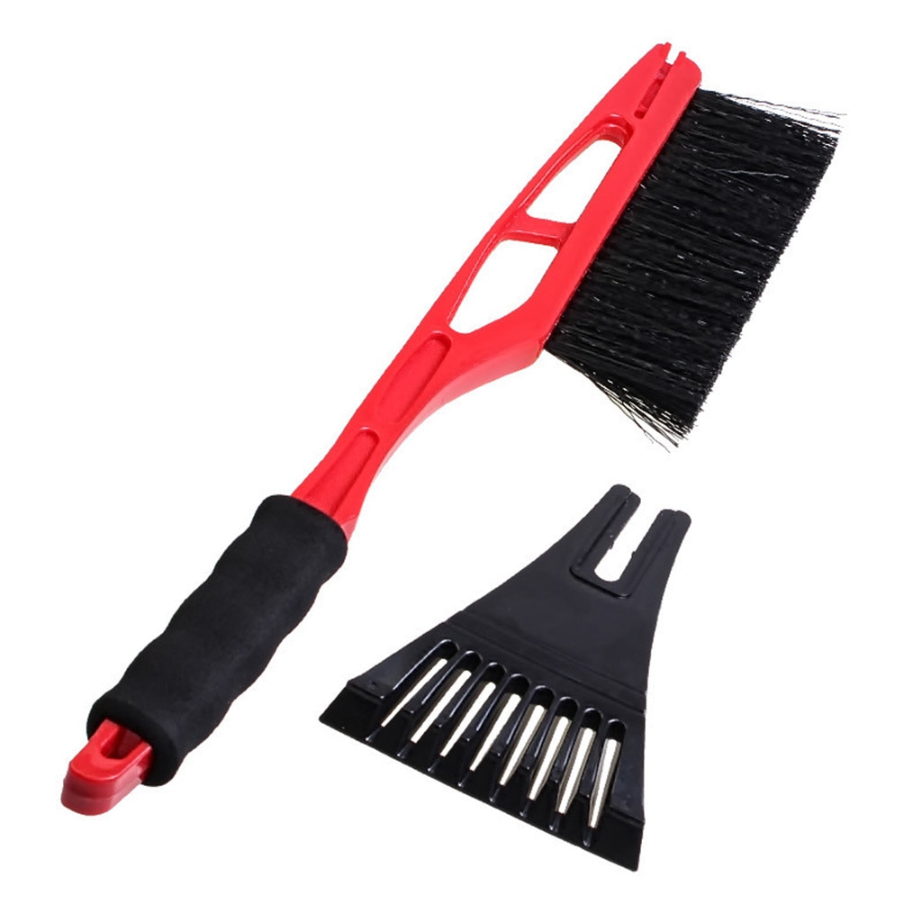 2-in-1 Car Ice Scraper Snow Remover Shovel Brush Window Windscreen Windshield Deicing Cleaning Scraping Tool#