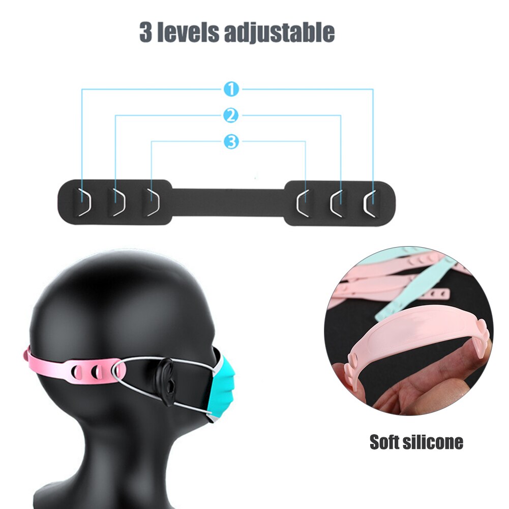 Gancho da correia de 10 pces para máscaras, correia ajustável da extensão de 3 engrenagens para aliviar a pressão & a dor vestindo dos ears dos longos tempos
