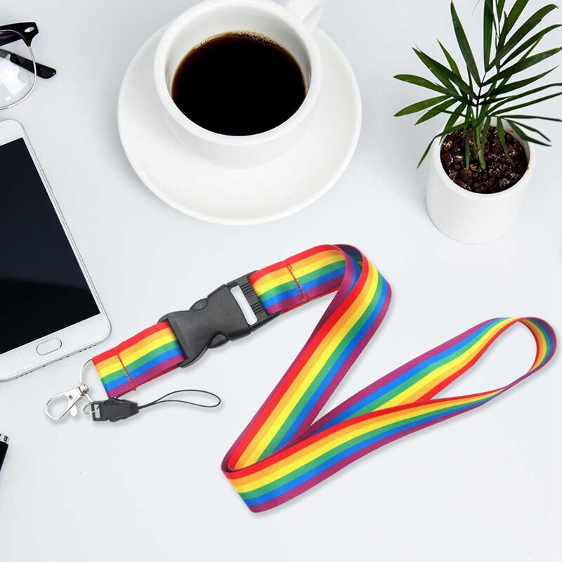 Regenbogen Homosexuell Stolz praktisch Riemen Hals Lanyards mit schnell Freisetzung Schnalle für Schlüssel Ich würde Karte praktisch USB Halfter hängen Seil