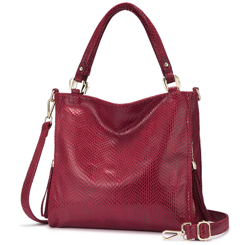 Mais real feminina bolsa de ombro bolsa feminina crossbody sacos para as mulheres 2020 bolsa de luxo com alça superior para senhoras borla tote: red