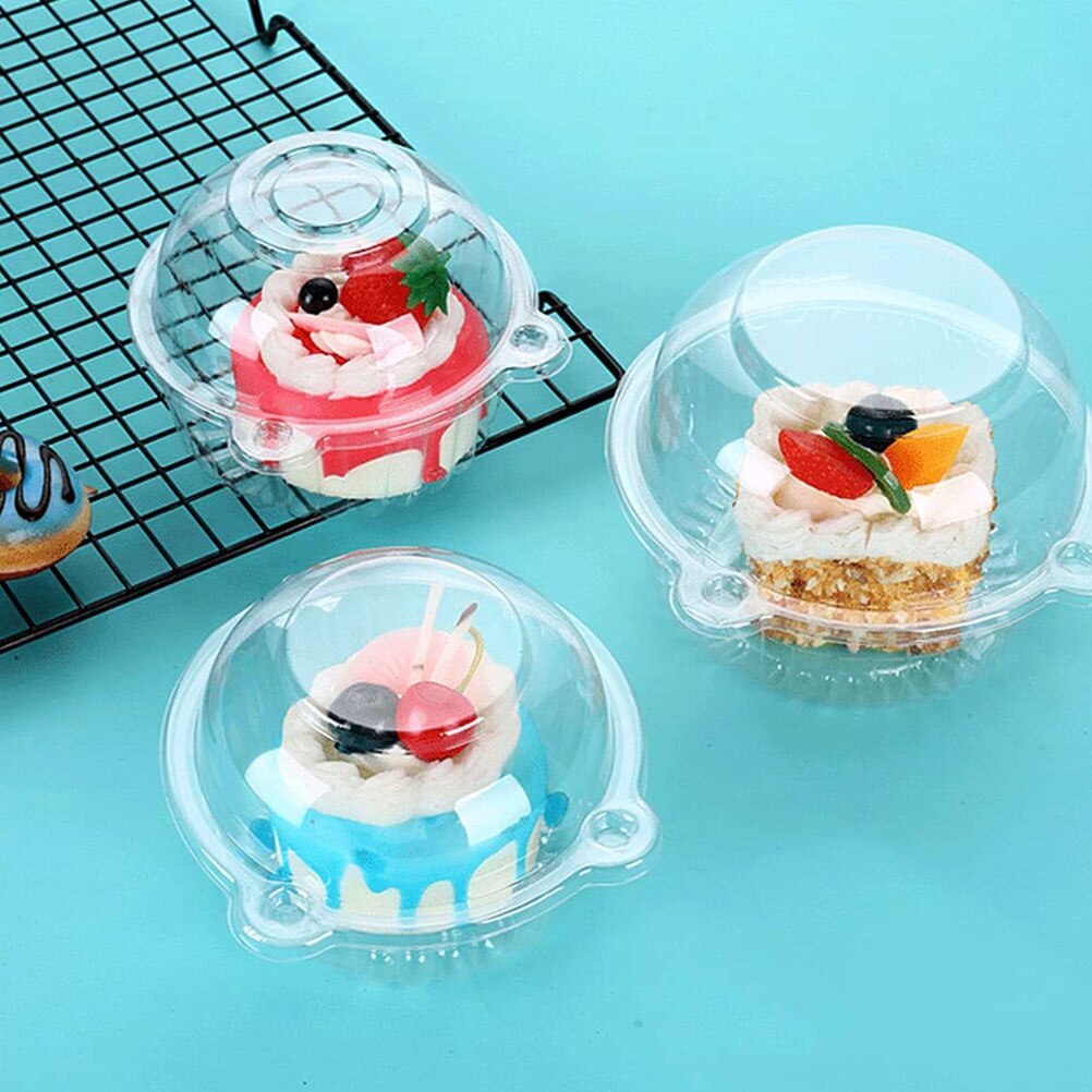 50pcs Cake Packing Box Cupcake Storage Case Cake Fresh Keeping Container