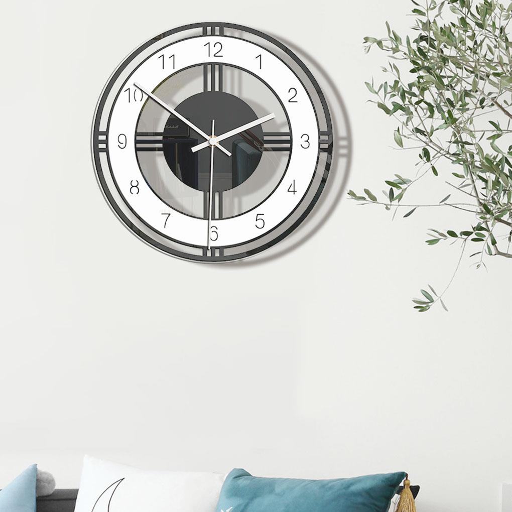 1pc Round 3D Wall Arabic Numerals Wall Clock Acrylic Large Wall Hanging Clock Home Living Room Decoration Happy Year