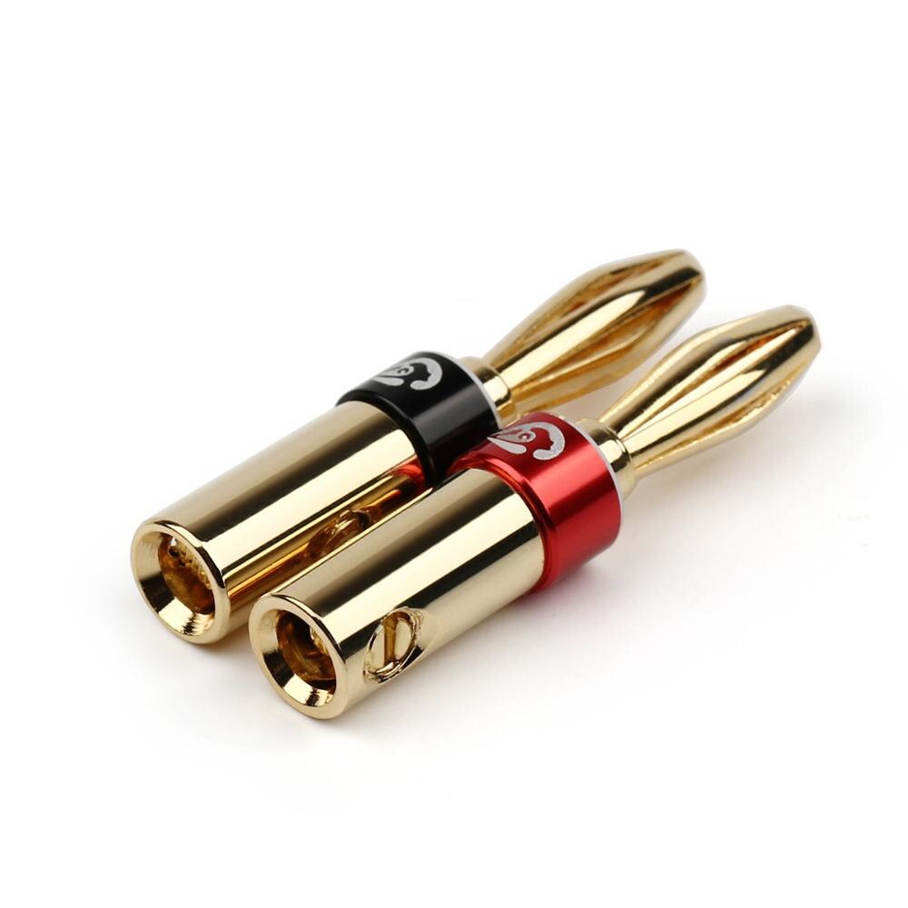 Speaker Banana Plug Gold/Rhodium Plated Copper Male Plugs Hifi Audio Jack Binding Post Terminal Banana Connectors Adapter 4mm