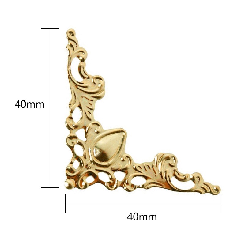 10 Stks/partij Metalen Hoek Beugels Goud Brons Kleur 40Mm Hoek Beugels Voor Fotolijst Meubels Hoek Protector Decoratieve
