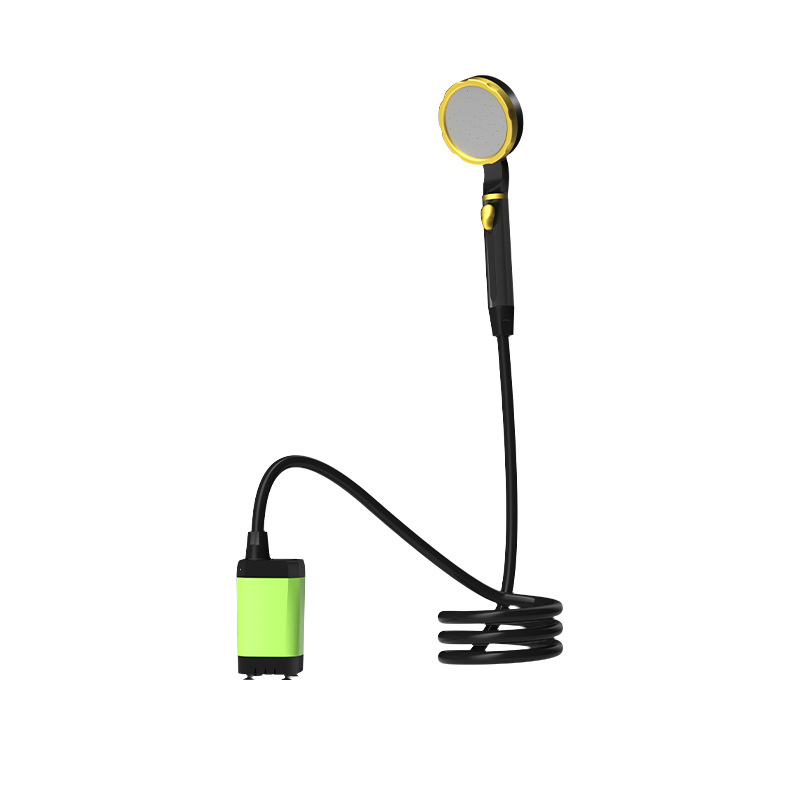 Bærbar campingtelt dusjpumpe rv utendørs dusjsett med fullskjerm intelligent digital skjerm justerbar 6000 mah dusjsett