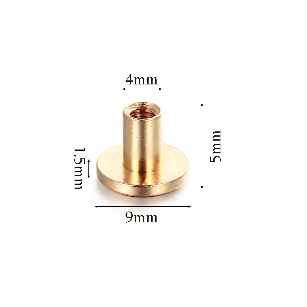 10 stk/pose 5/6.5/ 8mm stropnitter skrue solid sømbolt bogholderi rundhovedskruer til bagagetøj/taske/sko diy læder