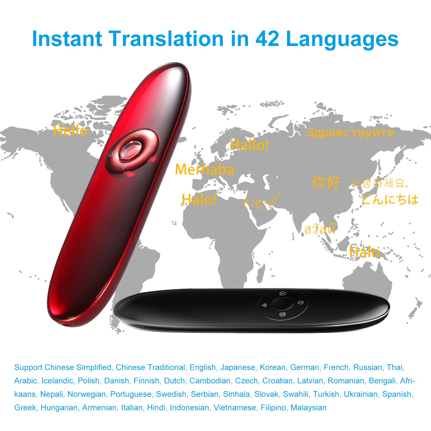 Portable Two-Way Translation 42 Languages Real Time Instant Voice Translator Device APP Support Repeat Translation for Learning