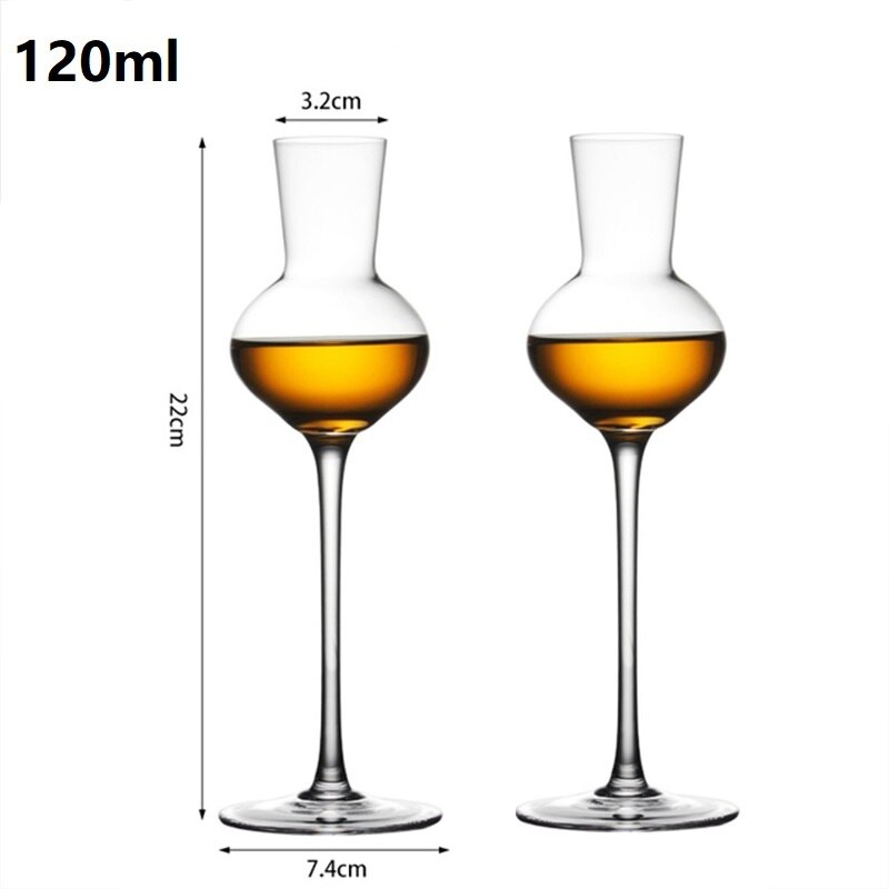 120ml Whisky Aroma Copa vaso vino Escocia Whisky oliendo taza de cristal copa de coñac Tulip Aroma vasos de degustación: 120ml 2pcs