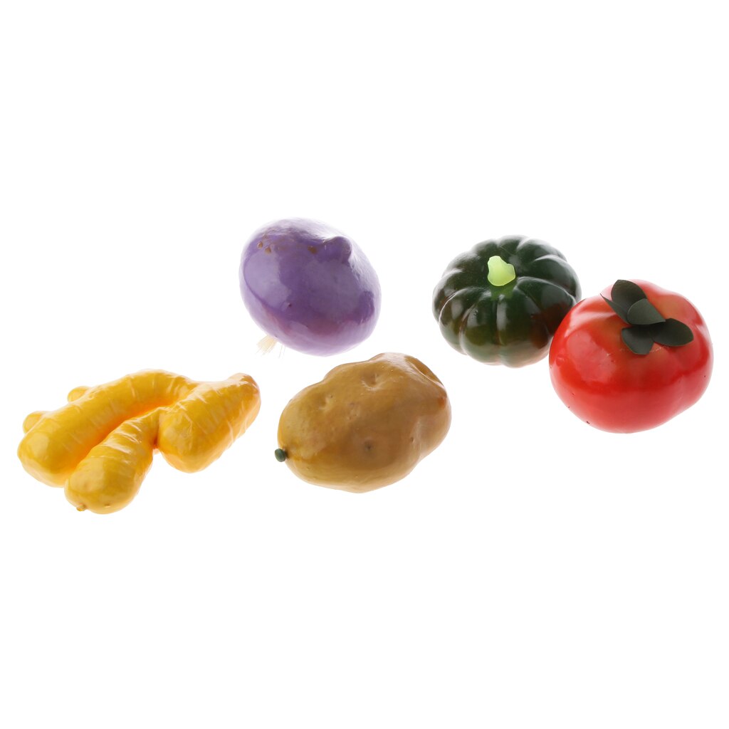Lot de 4 légumes artificiels/fruits artificiels, modèle de jouet, décoration de jardin et de cuisine