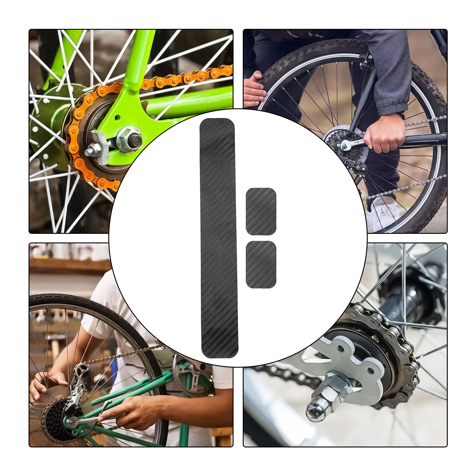 Protetor de corrente de bicicleta, capa protetora de corrente de bicicleta, quadro resistente a arranhões, adesivo de fibra de carbono, acessórios de ciclismo