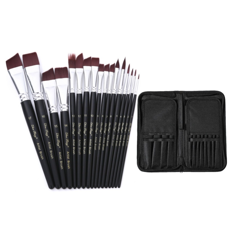 Malingsbørste multistørrelse skjønnhetssminkeverktøy ansiktsmaling verktøy festival karneval spesiell sminke: Oransje