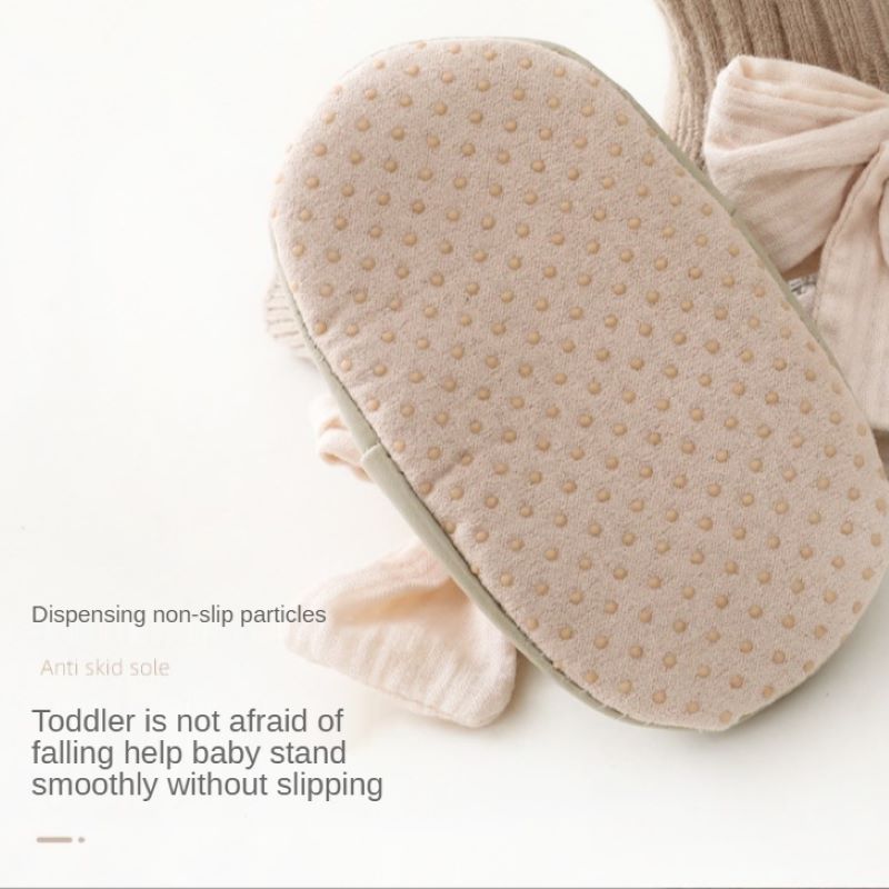 Spring Autumn Baby Girls Socks Newborn Baby Bowknot Socks Infant Baby Socks Anti Slip Soft Cotton Floor Sock Shoes