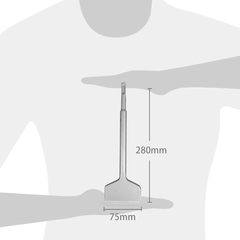 Sds Plus Shank 3-In Wide Electric Hammer Chisel Angled Heavy Duty Bent Tile Chisel
