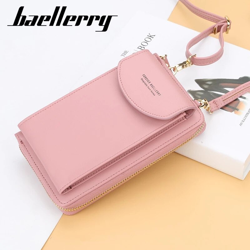 Baellerry-cartera Forever para mujer, bolso cruzado Vertical con cremallera para teléfono móvil, de gran capacidad N8591 bandolera,