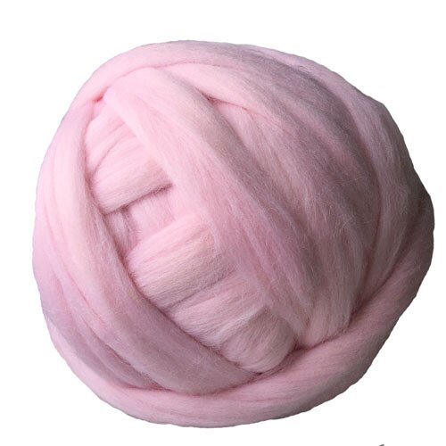 1000g 6cm tykt super chunky garn blødt merino uld garn roving spinding til arm strikning hånd strikket tæppe: Baby lyserød