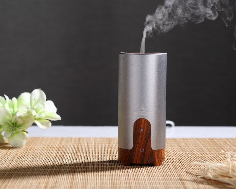 GX.Diffuser Portable Car USB Ultrasonic Humidifier Essential Oil Diffuser Aroma Diffuser Air Purifier Aromatherapy Mist Maker: Gray
