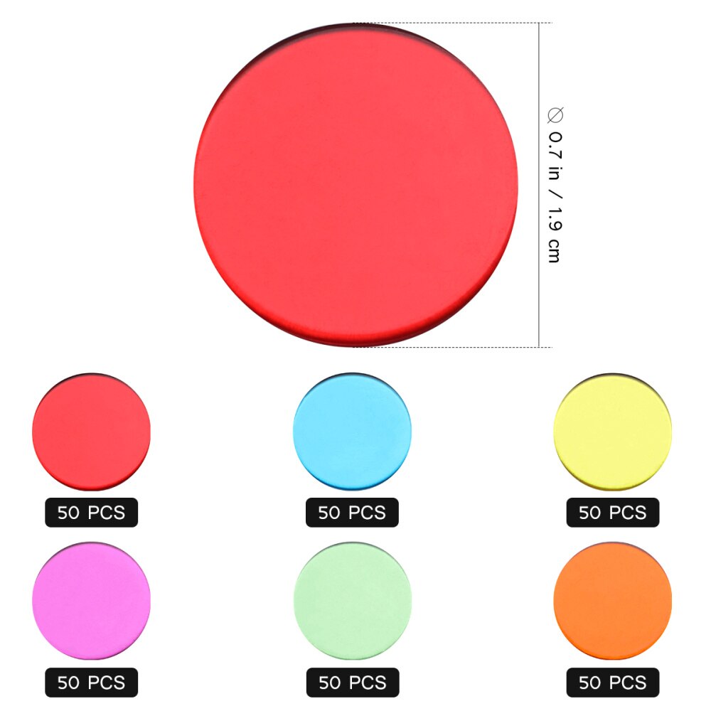 Toyvian 300PCS 19mm Count Bingo Chips Bingo Game Cards Bingo Markers for Carnival Bingo Games (Blue, Red, Yellow, Green,