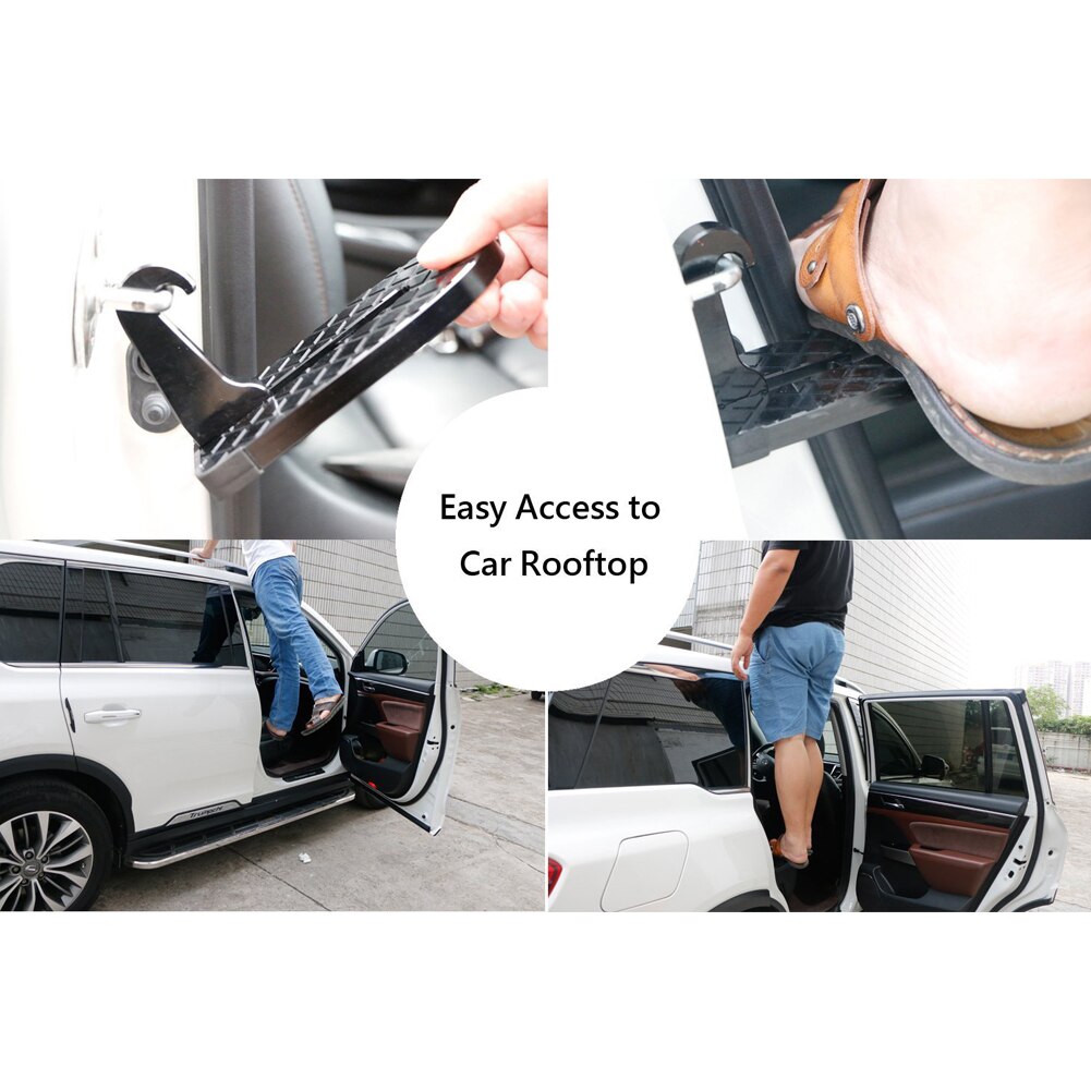 1pcs Folding Car Door Step Latch Hook Step Mini Foot Pedal Ladder For Jeep SUV Truck Roof