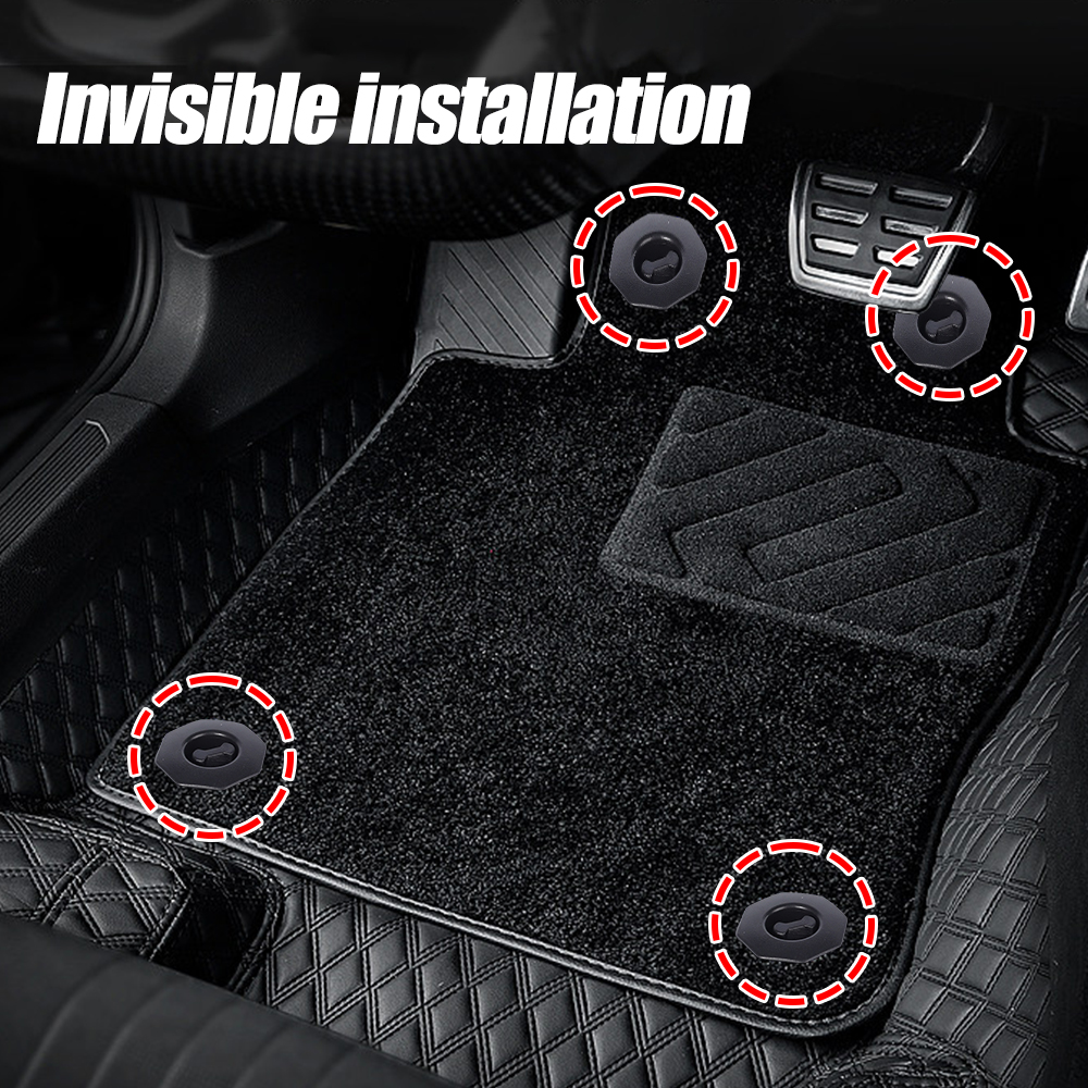 8 Kit Universal Car Floor Mat Clips Retention Holders Grips Carpet Fixing Clamps Buckles Anti Skid Fastener Trims Rivet Styling