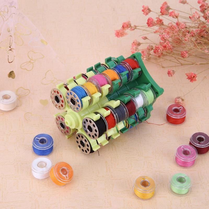 1PC Sewing Shuttle Core Case Holder Embroidery Tower Storage for 30 Bobbins Sewing Machine Bobbins Storage Rack Useful