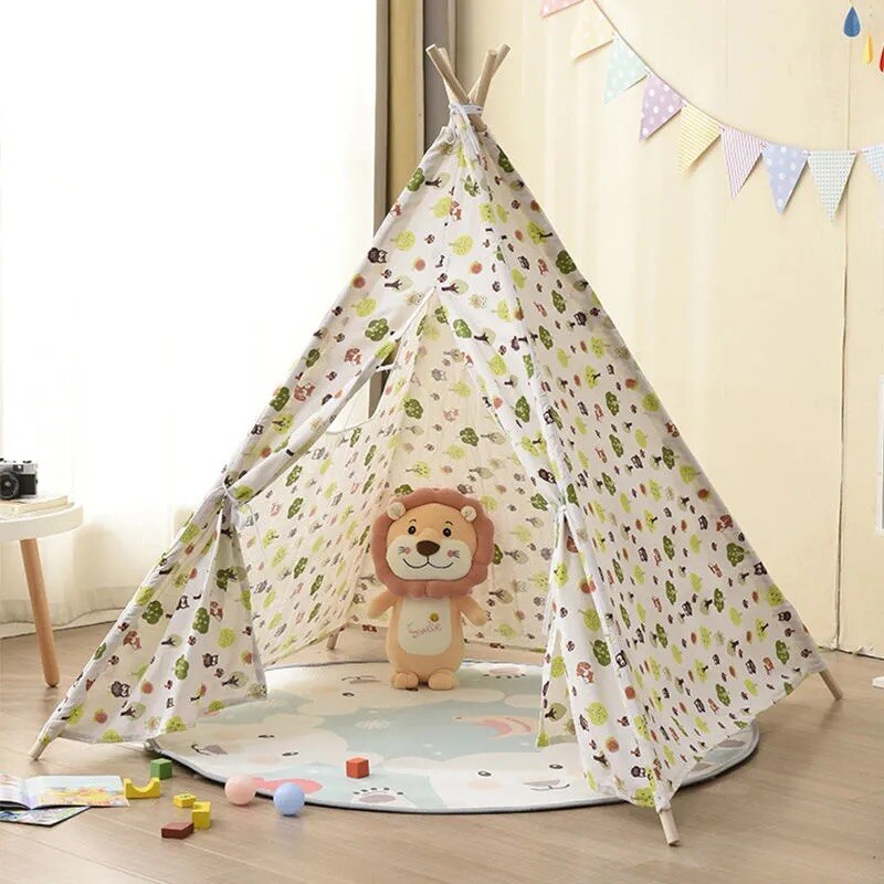 1,3 M kinder Zelt Für Kinder Geburtstag Kinder Cabana Große Spielen Haus Dekoration Teppich Tragbare Tipi Infantil Haus