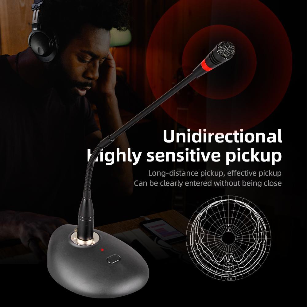 Wired PA Paging Microphone System Desktop Standing Conference Microphone Adjustable Gooseneck Condenser Microphone