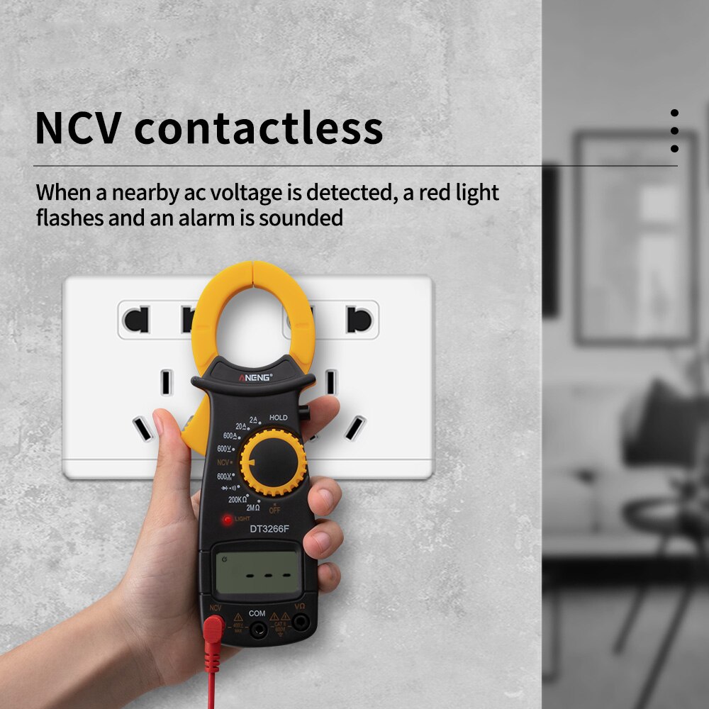DT3266F Digital Clamp Current Multimeter Ammeter Electrician Tools Ammeter Voltmeter Resistance Ohm AC/DC Tester Voltmeter