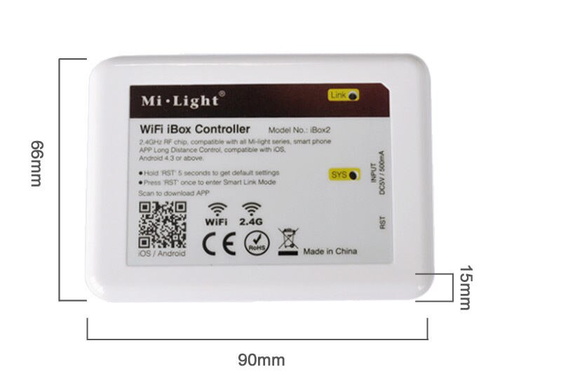 2.4G Mi.light Wireless WL-Wifi ibox Controller for RGB RGBW RGB+CCT LED Bulb /Strip