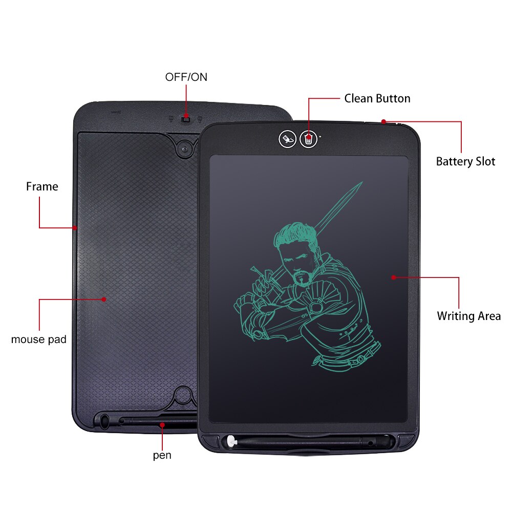 CHIPAL 10&quot; LCD Writing Drawing Tablets Electronic Digital Tablet Graphic Board Handwriting Erasable Pads + Pen for Kid Children