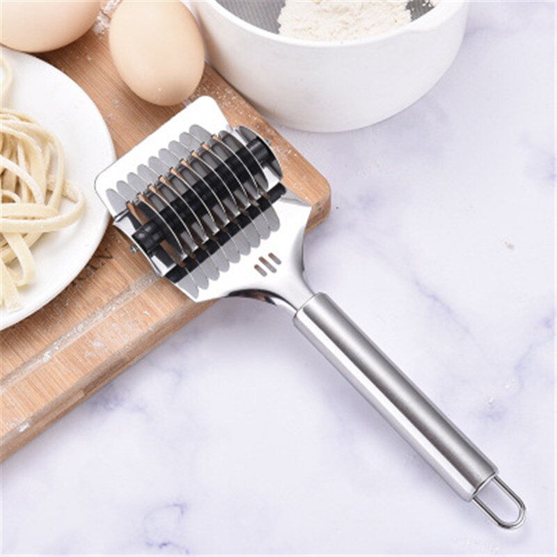 Stainless Steel Noodle Maker Pasta Cutter Noodles Slicer Cutter Lattice Roller Dough Cutter Hanging Cutting Tools Kitchen Gadget