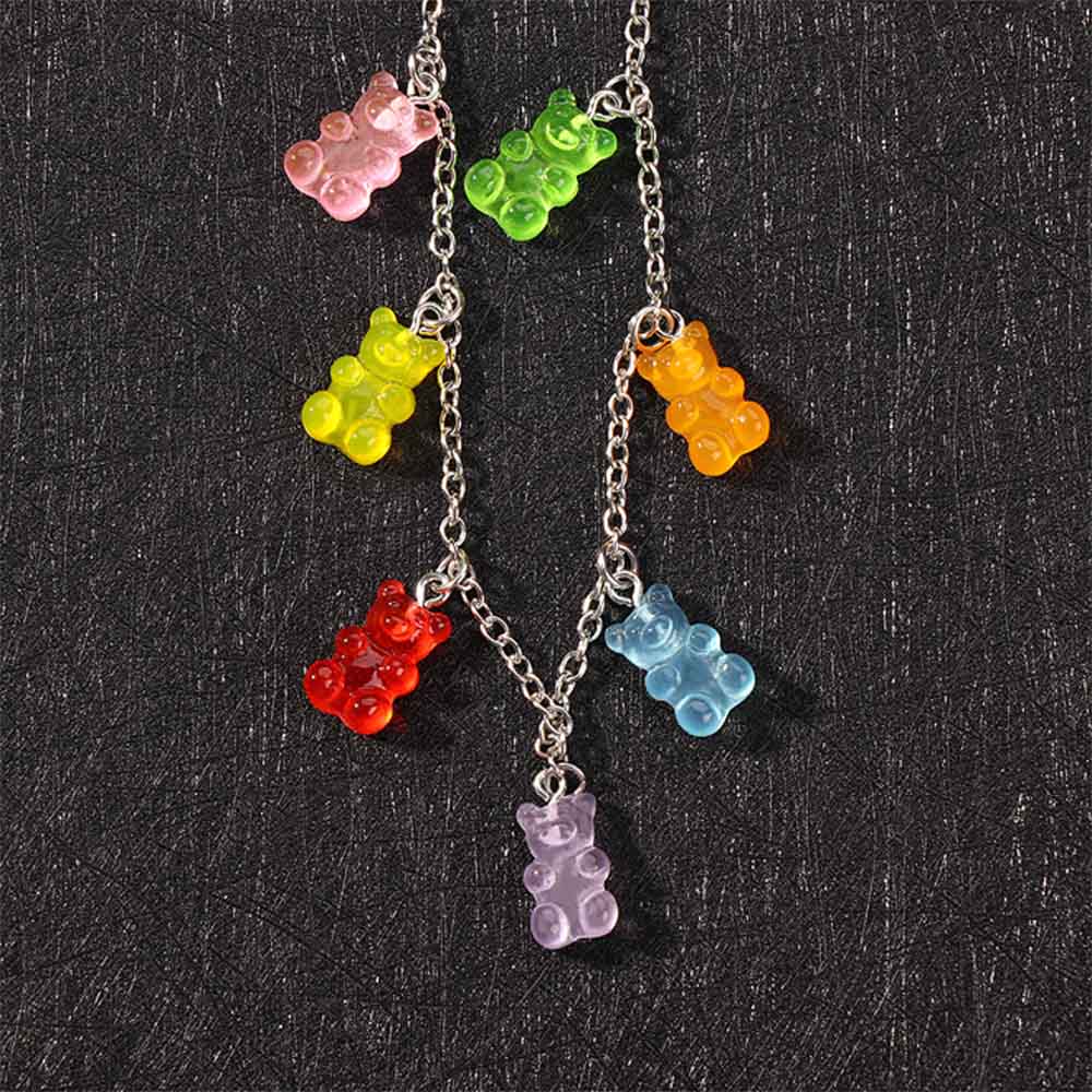 Collar de oso de dibujos animados de Judy lindo de 7 colores hechos a mano, colgante de Color caramelo para mujeres y niñas de , joyería