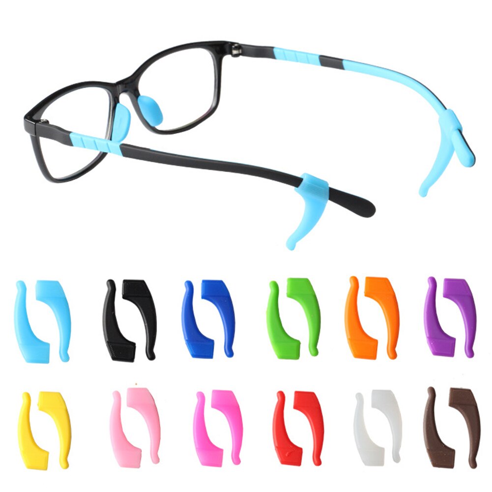 1 pairs Silicone Anti-slip Holder For Glasses Accessories White/Black Ear Hook Sports Eyeglass Temple Tip stoppers