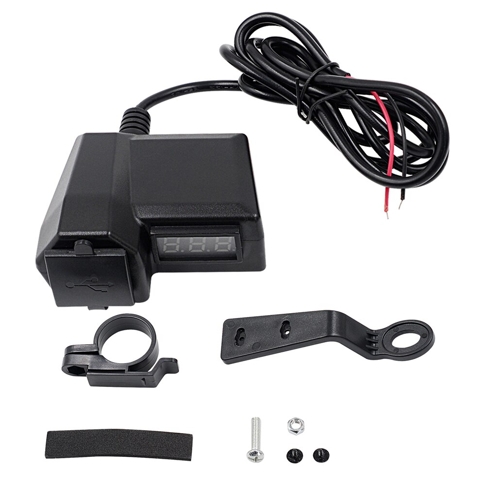Motorrad Dual USB Ladegerät mit Voltmeter Leicht Installation Persönliche Auto Lenker Spiegel Power Adapter Elemente