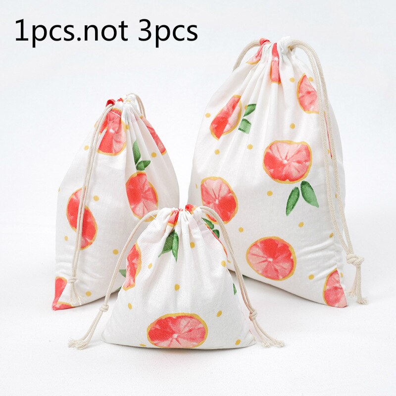 Bolsa con cordón y estampado de estilo conciso en 3 tamaños, bolsa con bolsillo para guardar pomelo, de frutas, bolsa estilo granja, bolsas de tela: M