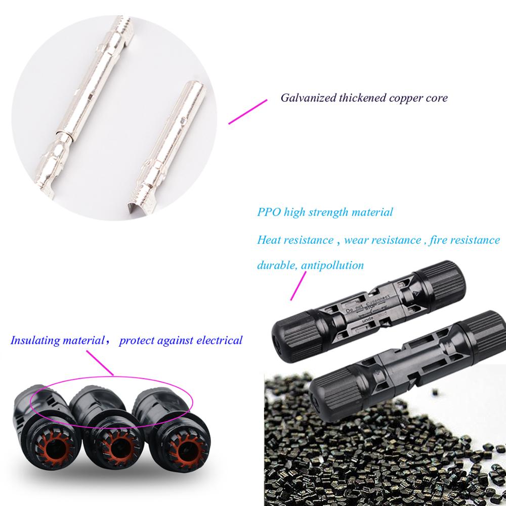 Easun makt 10 par kontakt solconnector solcellepanelkontakter hann og kvinne  ip67 tuv 1000 vdc  ul 600 vdc solenergi
