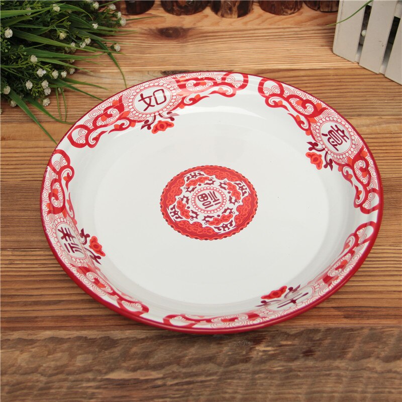 Emaille Fruit Lade. Emaille Thee Lade. Antieke Emaille Fruitschaal. Antieke Emaille Thee Plate.2/1 Tassen.