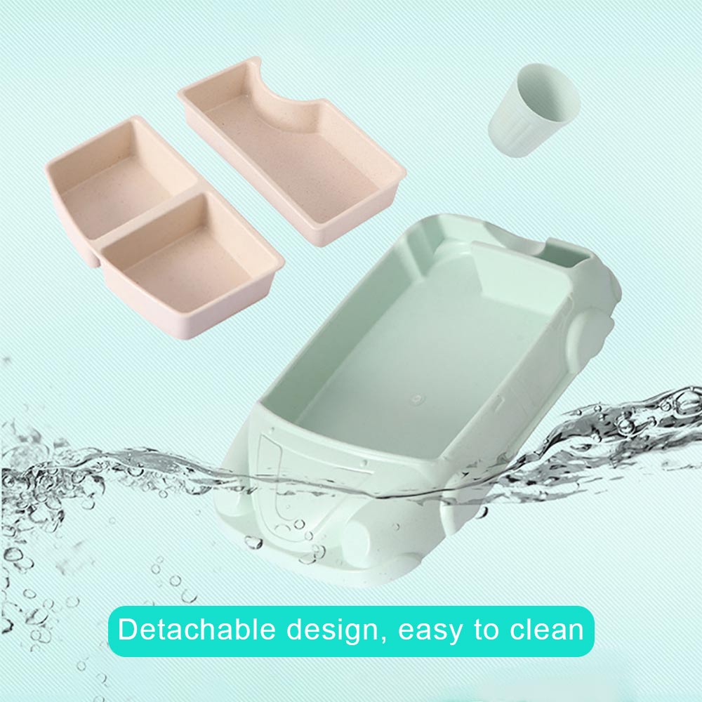 Plato dispensador de platos de coche de dibujos animados para bebé, vajilla para niño, juego de alimentación de fibra de bambú, tazón, utensilios, accesorios de comida