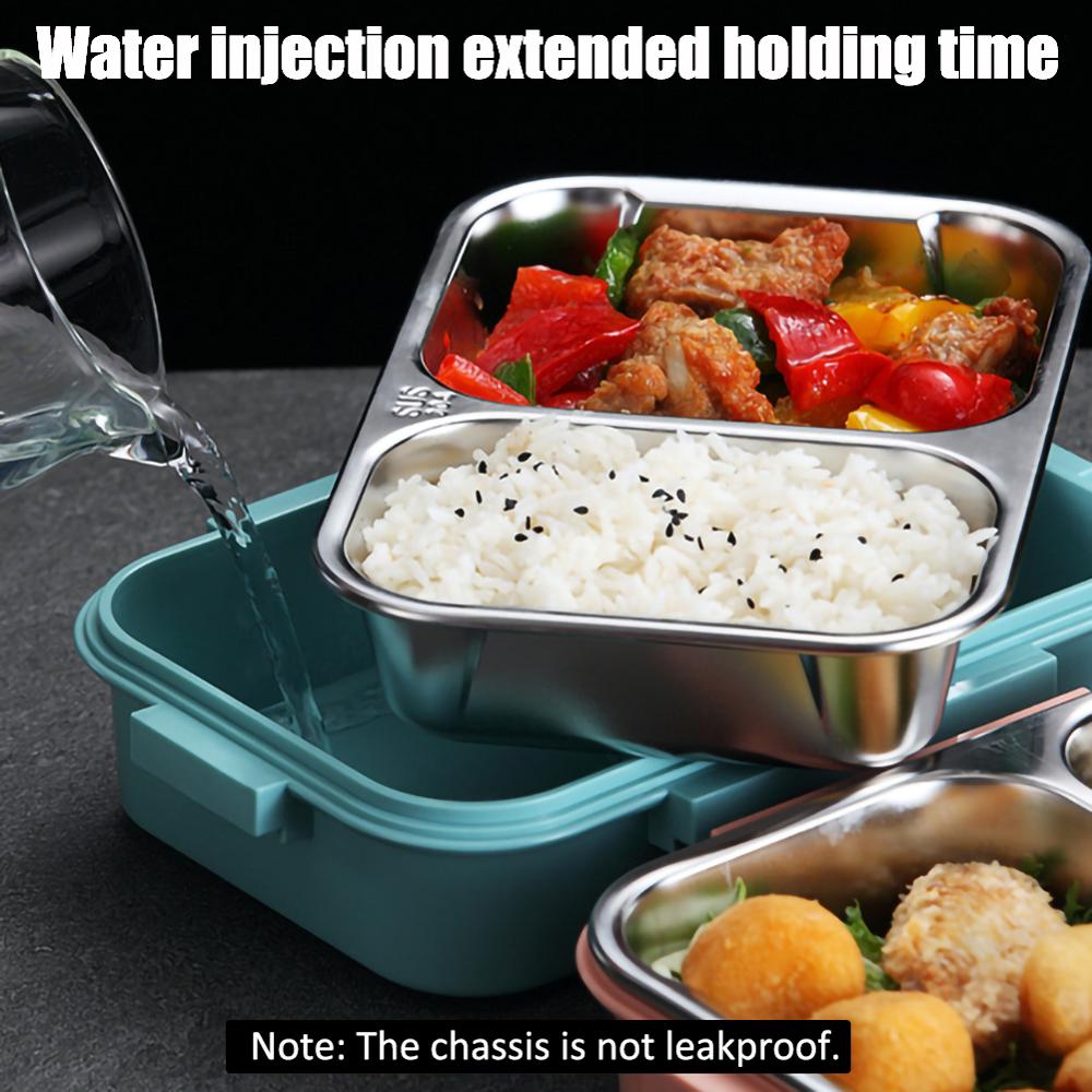 Draagbare 304 Rvs Lunchbox Met Compartimenten Servies Lunchbox Voor Kids Microwavable 40DC18