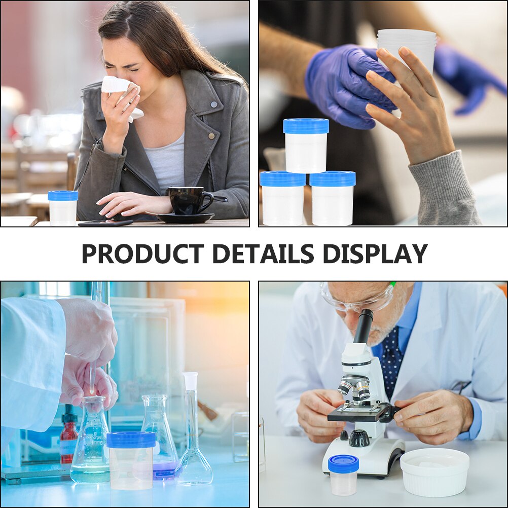 25Pcs Portable Specimen Cups Convenient Urine Cups Small Specimen Containers (Random Color)