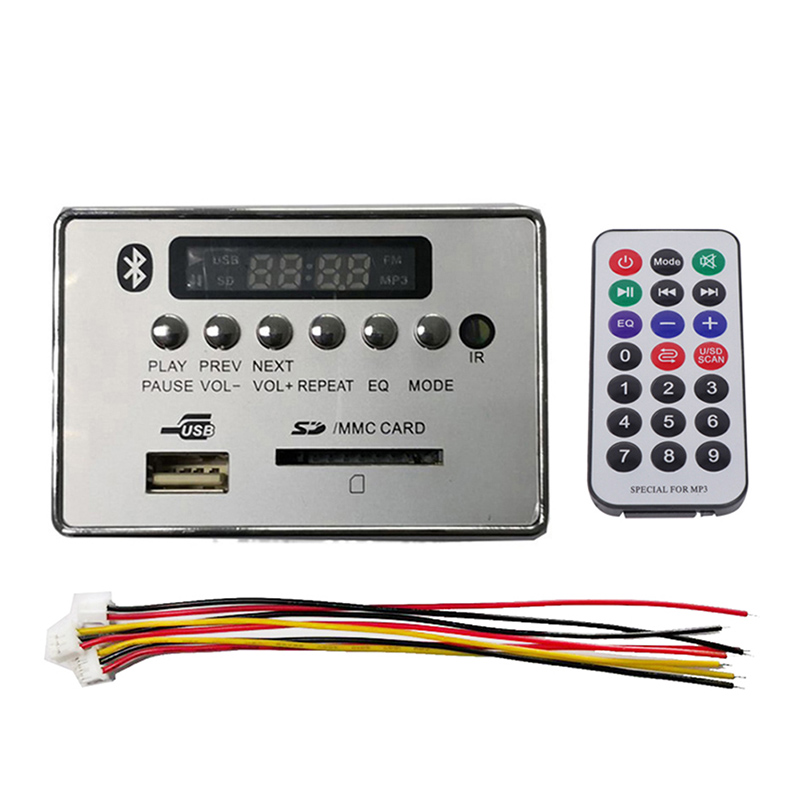 Módulo Decodificador Bluetooth MP3 con control remoto WMA WAV Radio FM AUX 5V/12V AS99