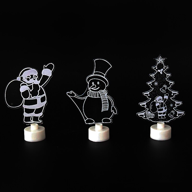 Juledekoration til hjemmet 3d lys natlampe børneværelsesindretning julemanden 3d ledede ornamenter juledekoration