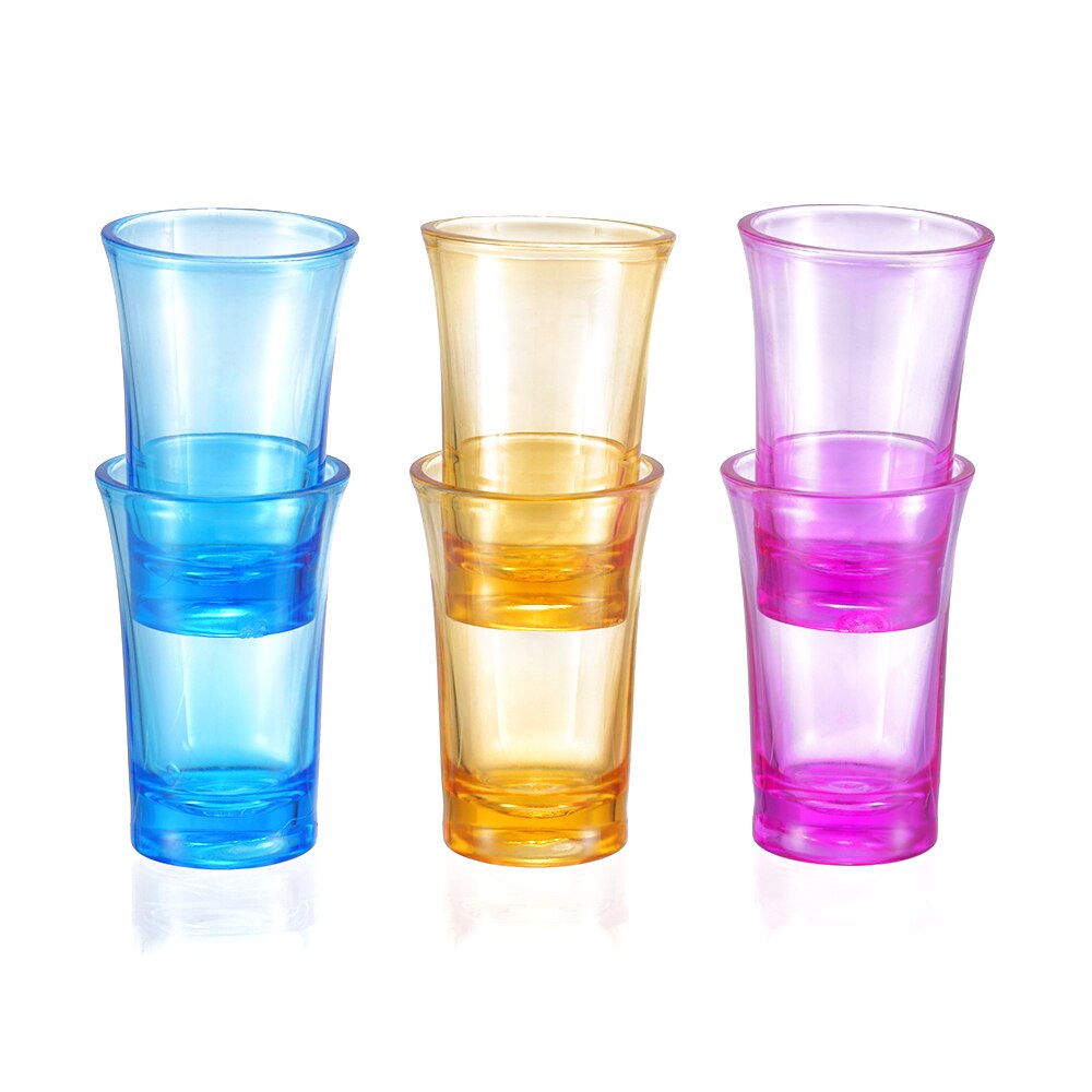 6 Shot Glass Dispenser Holder Wine Glass Rack Cooler Beer Beverage Dispenser Shot Buddys Party Bar Accessories: 6 colorful cups