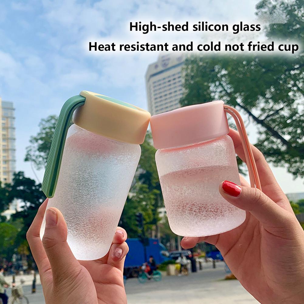 200ml/300ml Simple Glass Water Cup With Lid Anti-fracture Sport Supplies Anti-fracture Heat-resisting Frosted Glass Cup