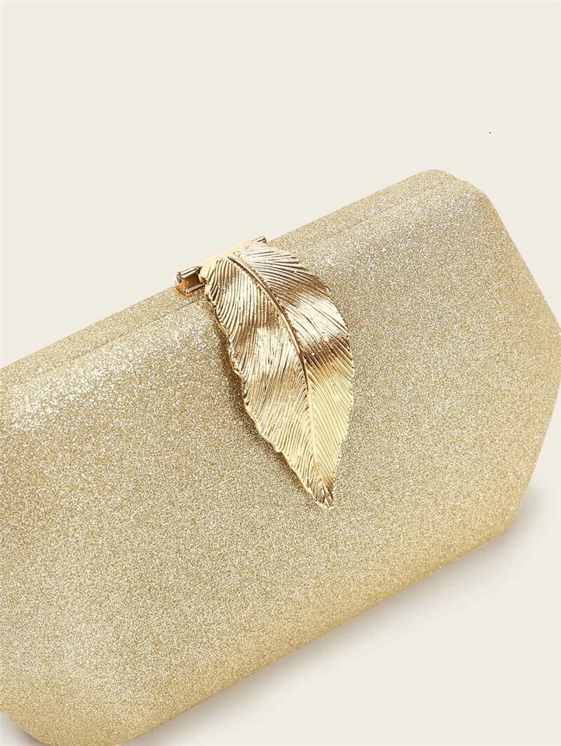 Sac à main de soirée de paillettes de serrure en métal de de feuille de des femmes sac à main dames sacs de soirée sac à bandoulière de fête de mariage